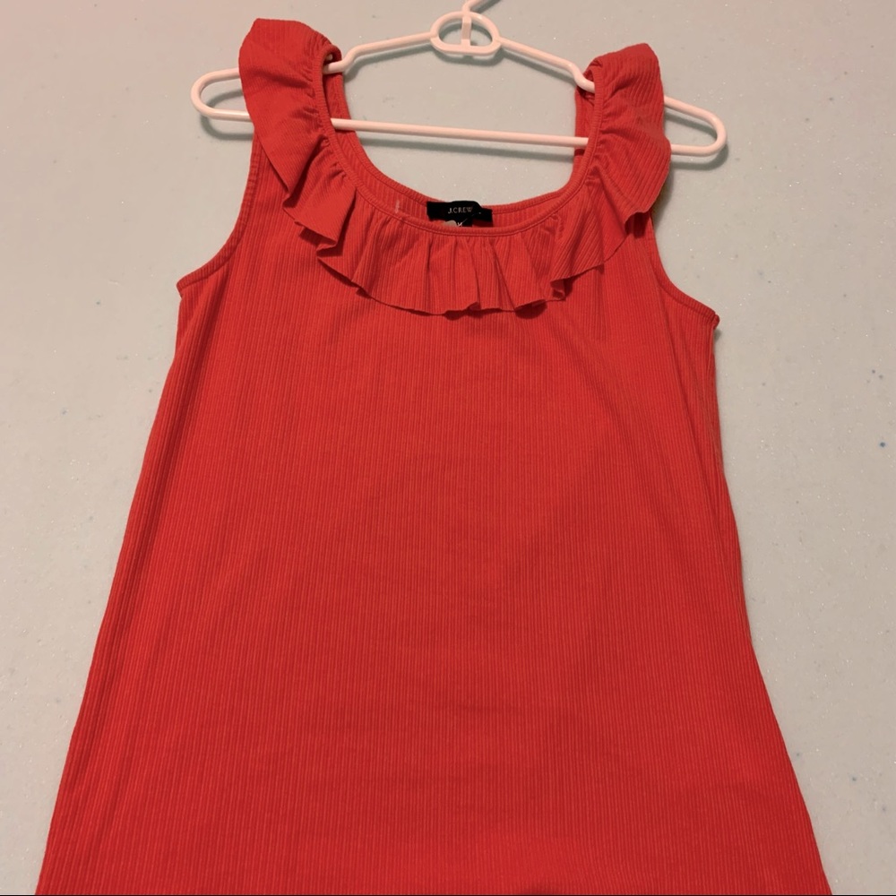 J. Crew Ruffle Neck Ribbed Tank